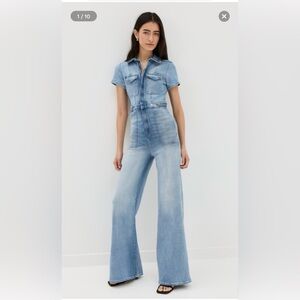 Good American Light Blue Fit For Success Palazzo Jumpsuit